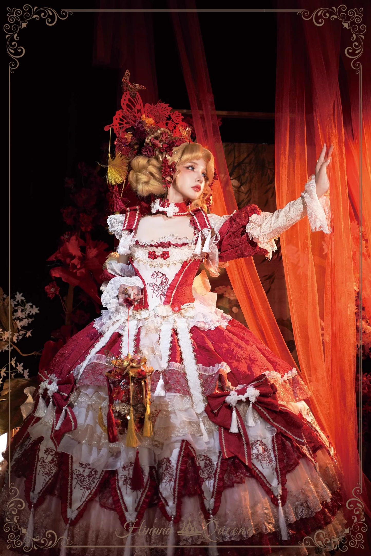 【受注予約~9/15】Crimson-Bee ワンピース【Hinana Queena】