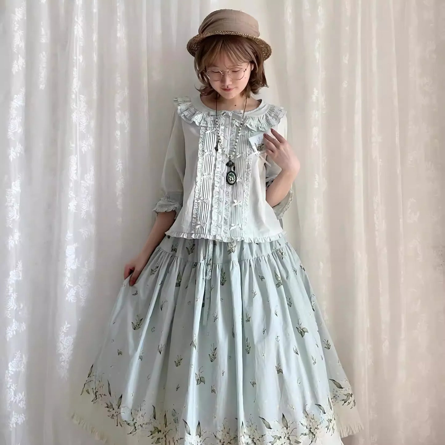 【受注予約~4/19】霧の鈴蘭 スカート【Spring Flower Language】