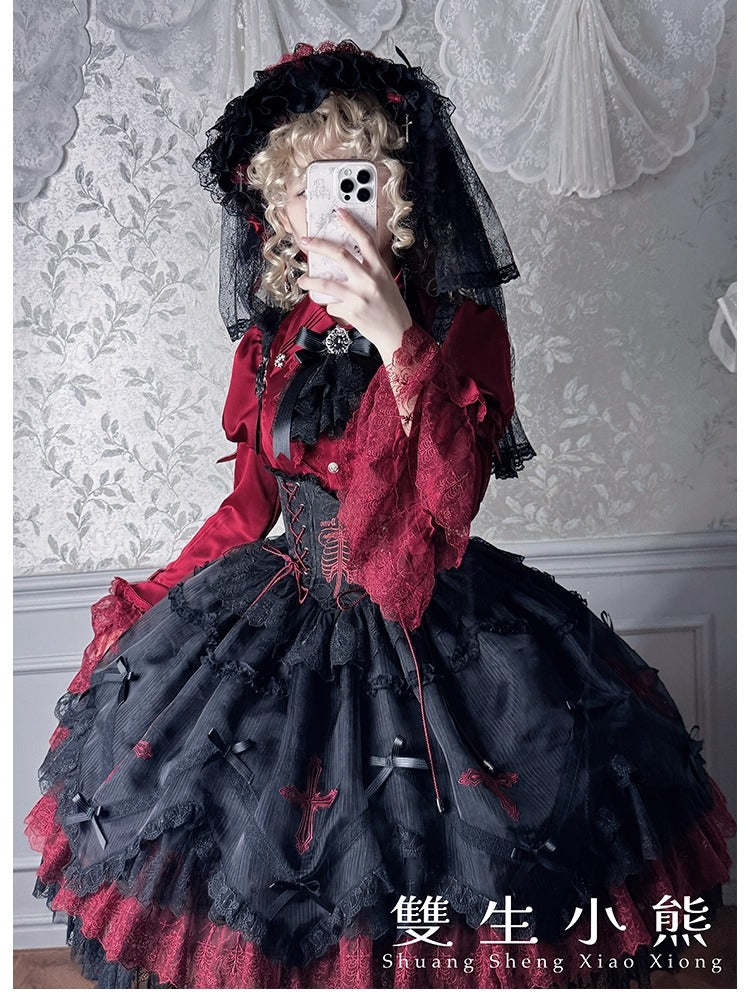 【受注予約~12/8】Black Mist Feast ジャンパースカート【双生小熊】