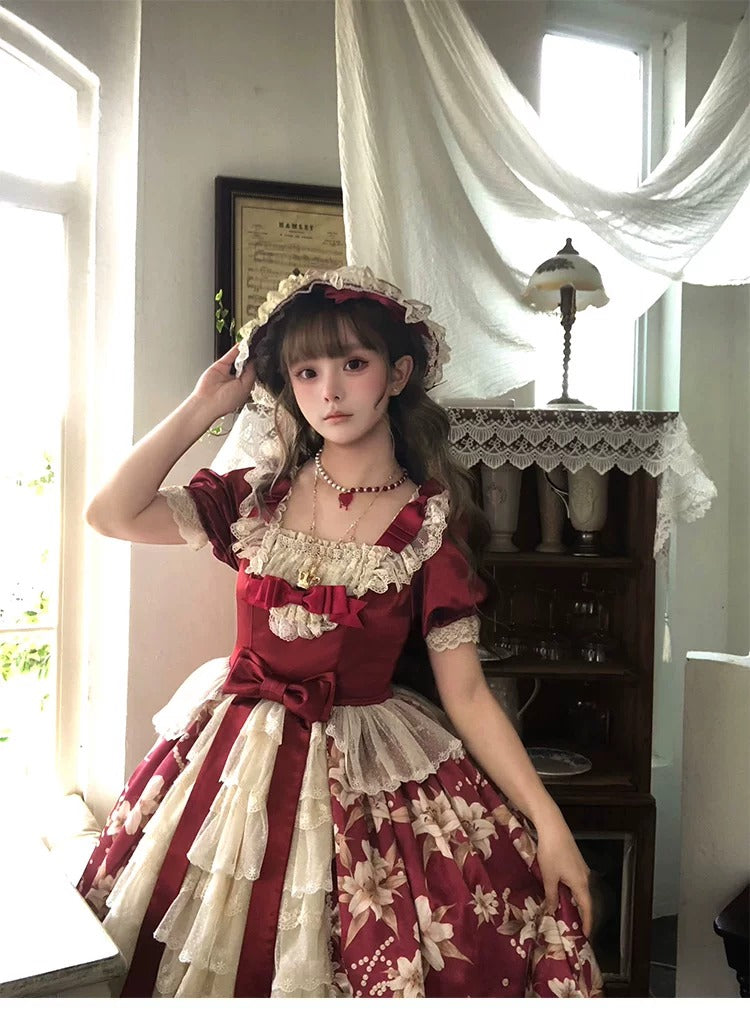 【受注予約~6/18】金百合の春 ワンピース【Beleganty】