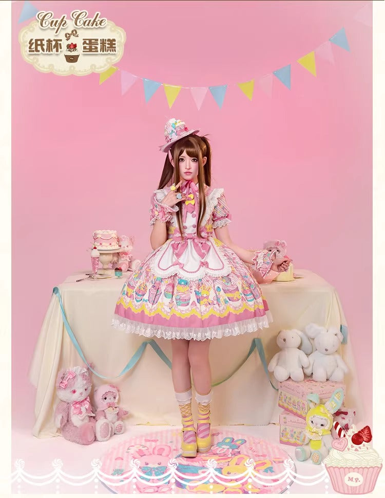 【受注予約~1/26】CupCakes ワンピース(プリントver.)【花与珍珠匣】
