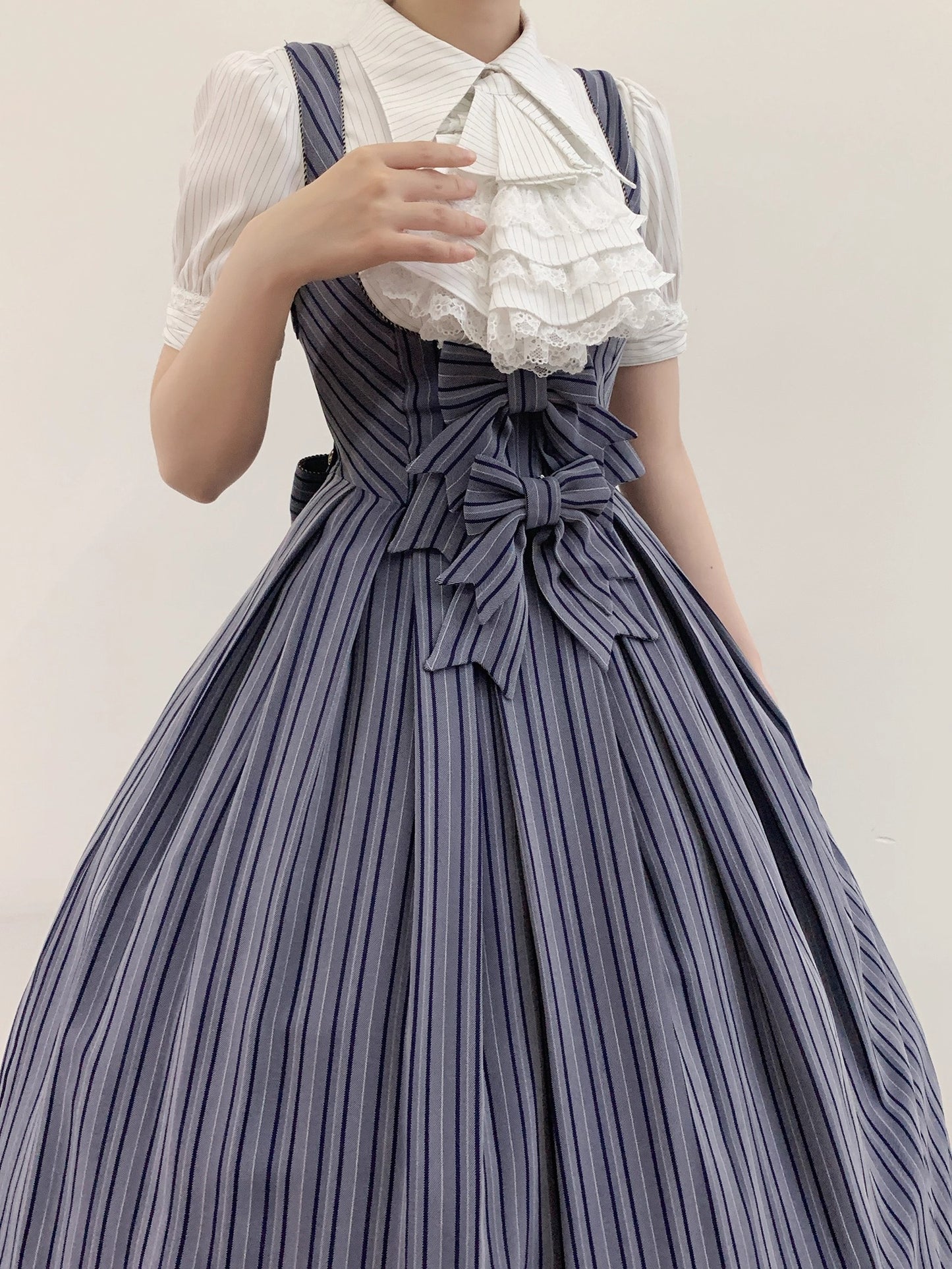 【受注予約~10/28】Bright Moon ジャンパースカート(ストライプ・タイプ2)【Little Dipper】