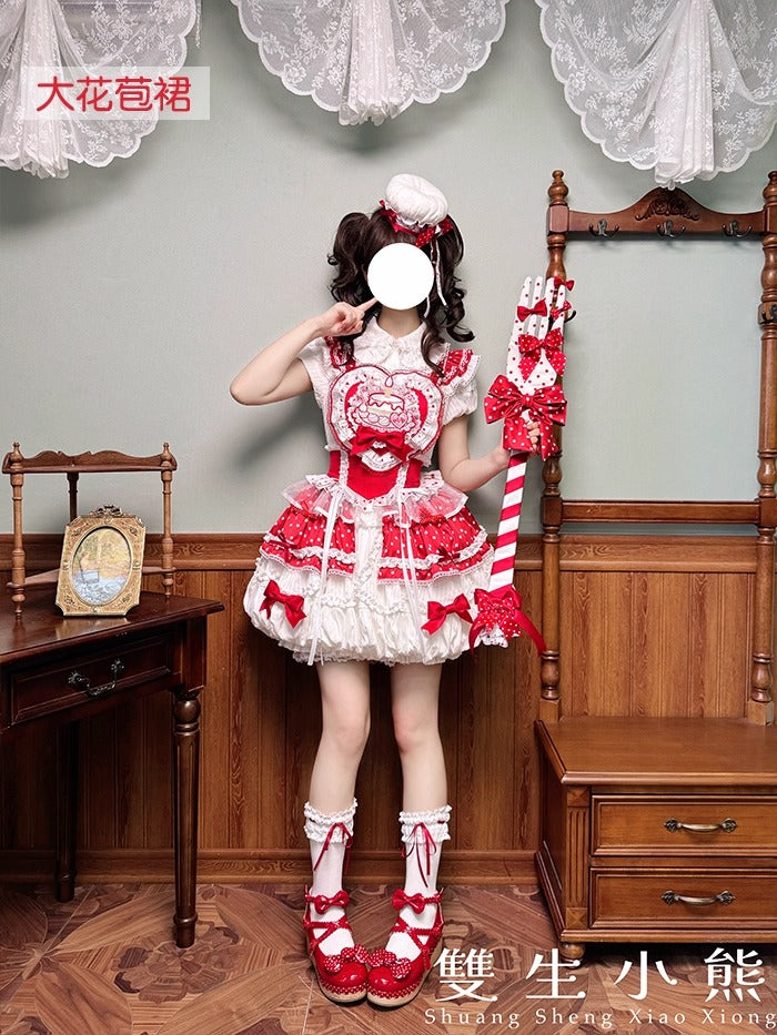 【受注予約~9/25】Eat Cake ジャンパースカート【双生小熊】