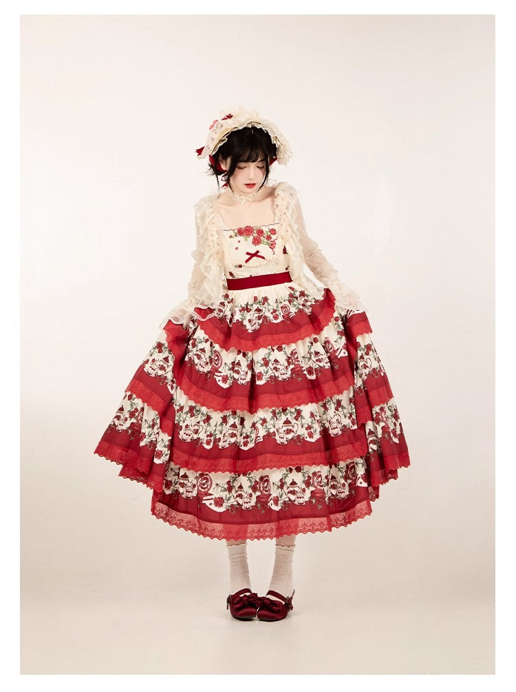 Tüll-Cardigan mit Blumengesicht und Punkten [mit Pujji]