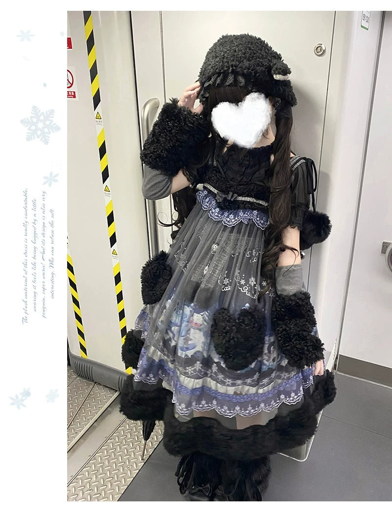【受注予約~10/12】Penguin Snow Baby ジャンパースカート・インナートップス【Lineball Cat】