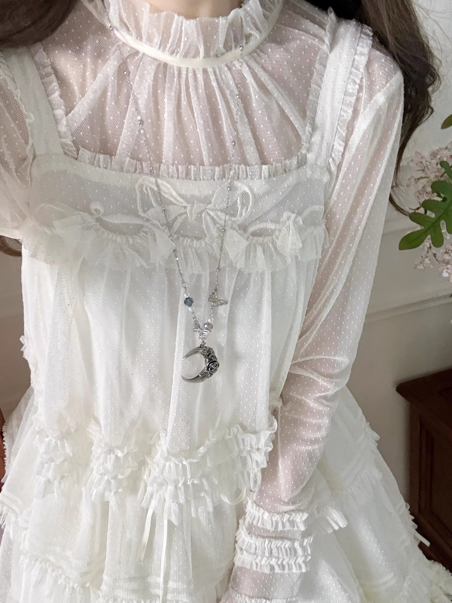 Gepunktetes Tüll-Stufenkleid (110 cm) [Nan'i Western Clothing]