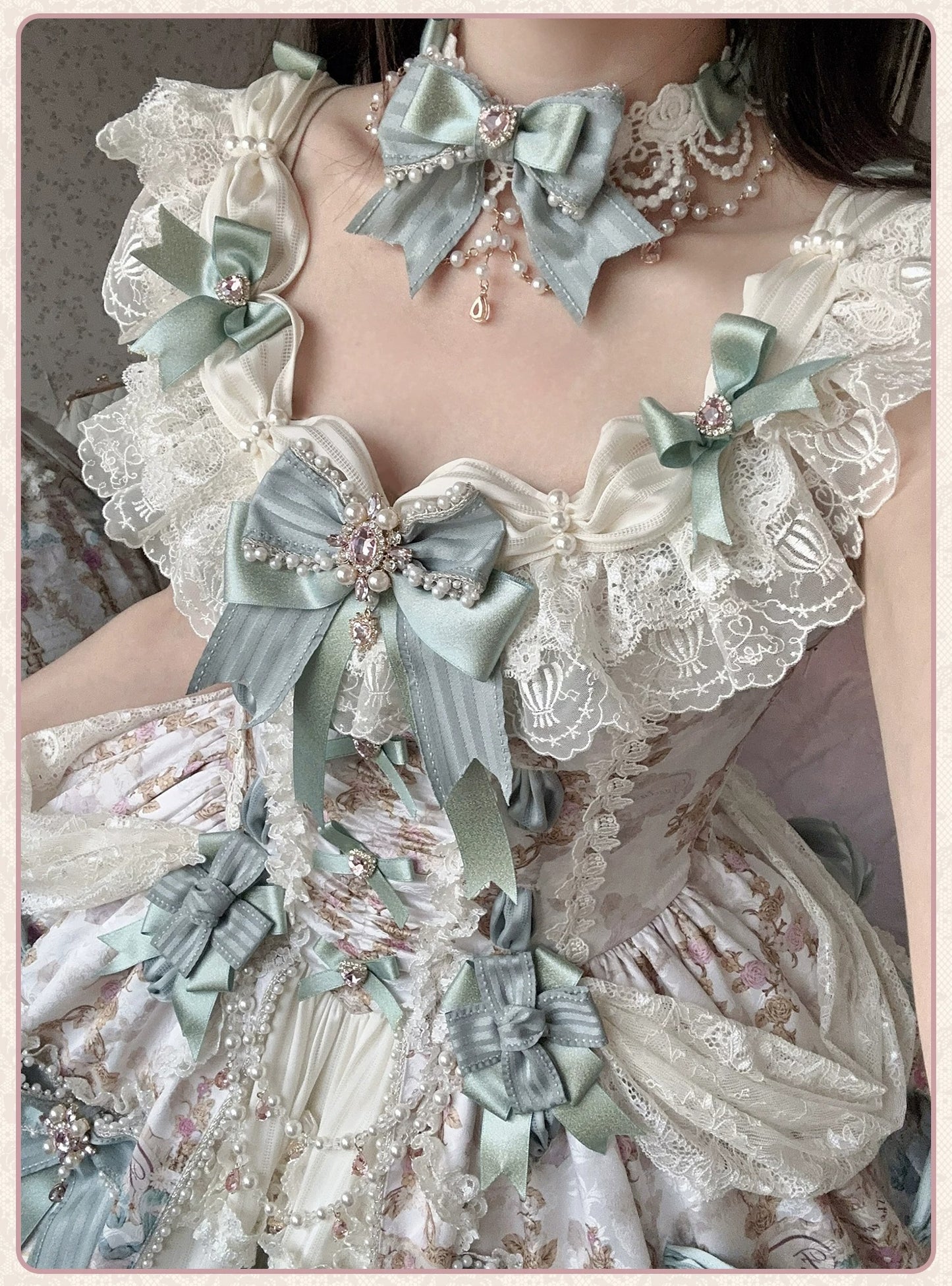 【受注予約~6/16】Antique Jewel Fragrance ジャンパースカート・フルセット【双生小熊】