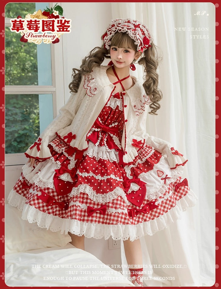 【受注予約~11/18】Strawberry Cake Illustration ジャンパースカート(タイプ1)【花与珍珠匣】