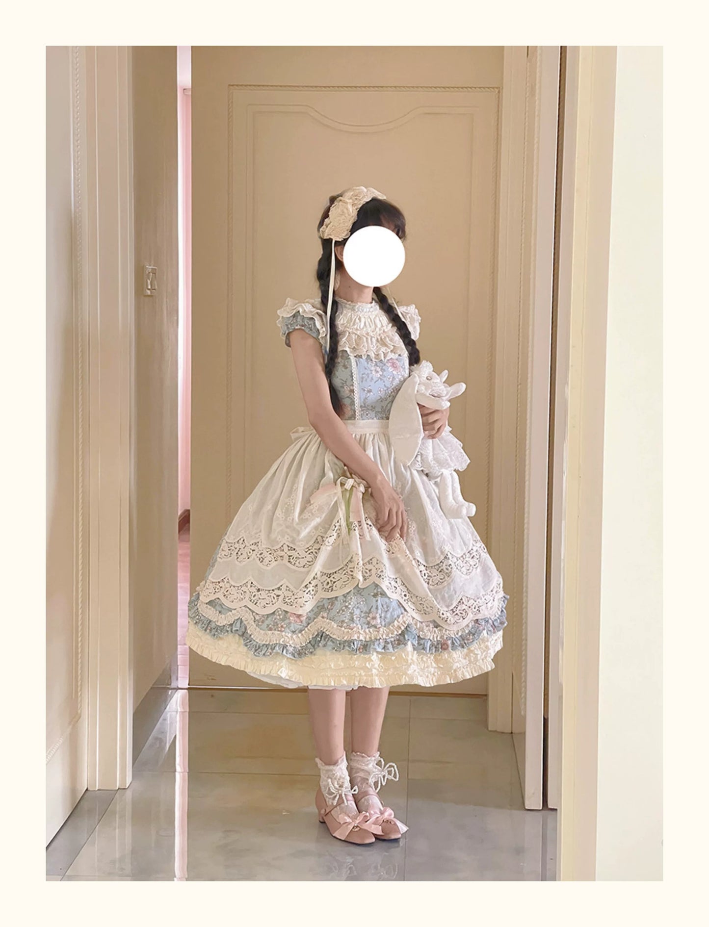 【受注予約~7/20】Romantic Flowers ワンピース(タイプ1)　【白月】