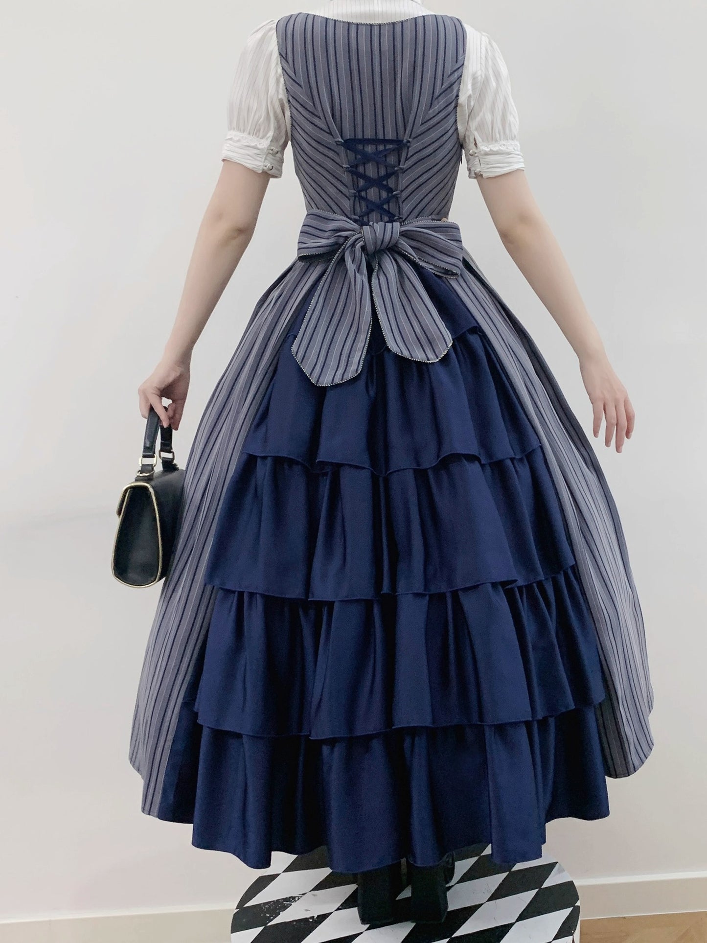 【受注予約~10/28】Bright Moon ジャンパースカート(ストライプ・タイプ2)【Little Dipper】