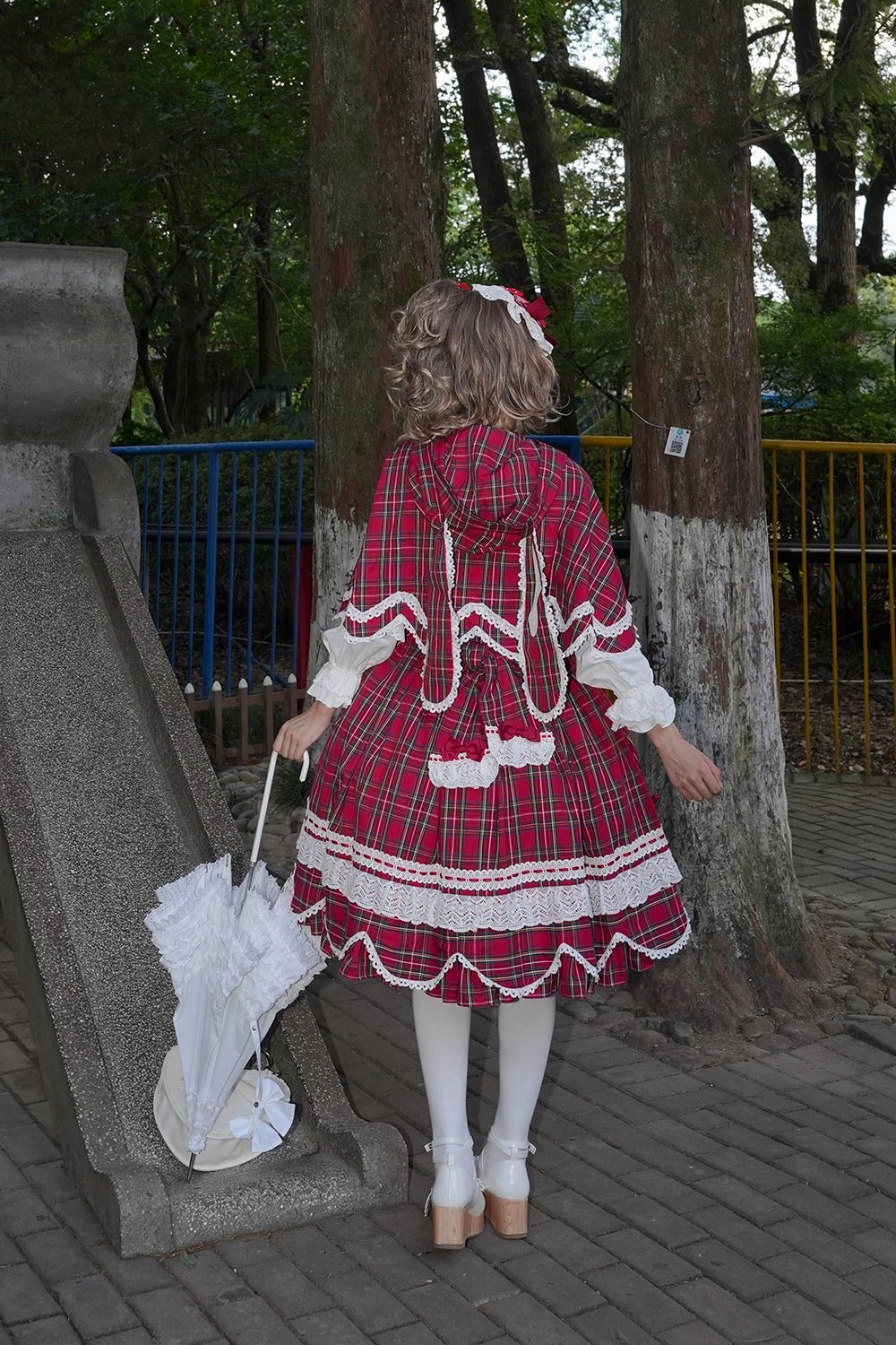 【受注予約~10/16】Ancient Petal Cake ワンピース・ジャンパースカート(チェックver.）【Miss Point】