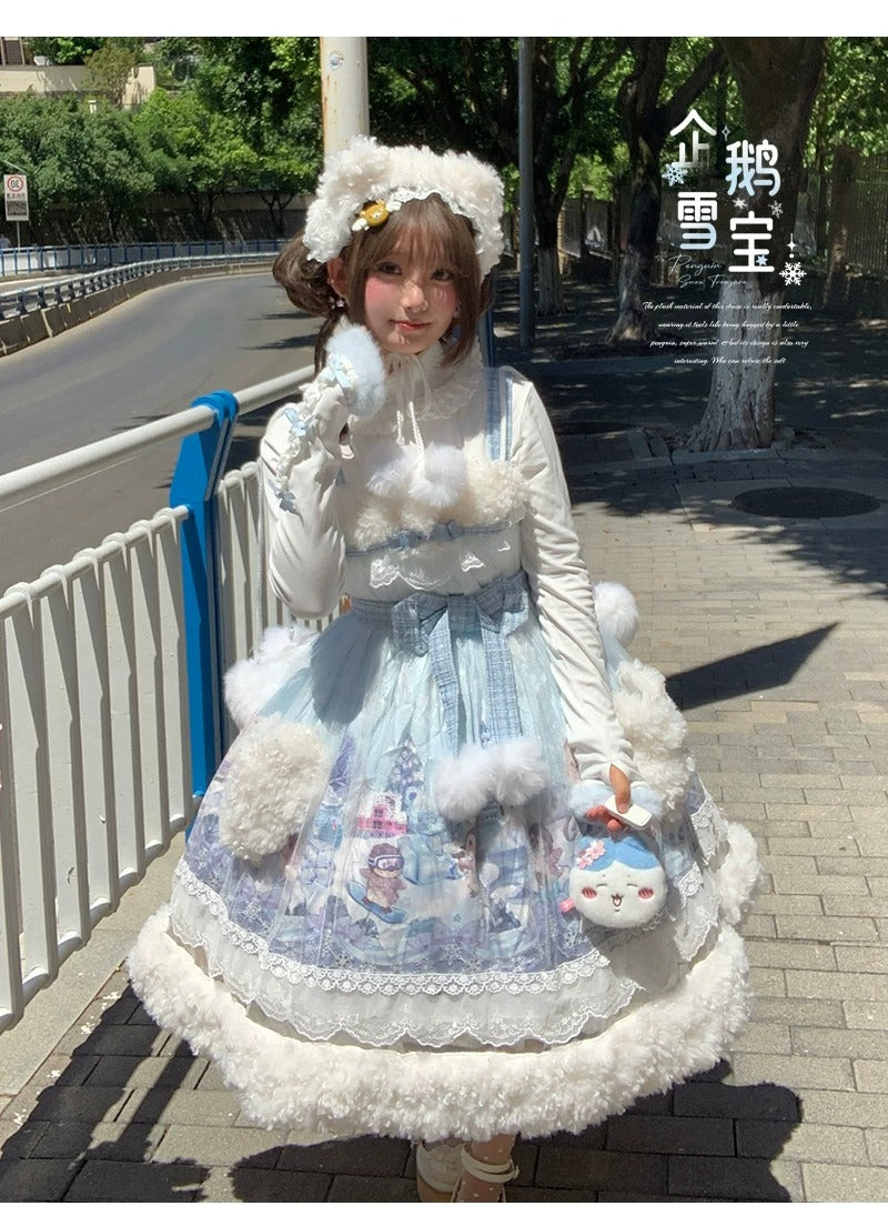 【受注予約~10/12】Penguin Snow Baby ジャンパースカート・インナートップス【Lineball Cat】