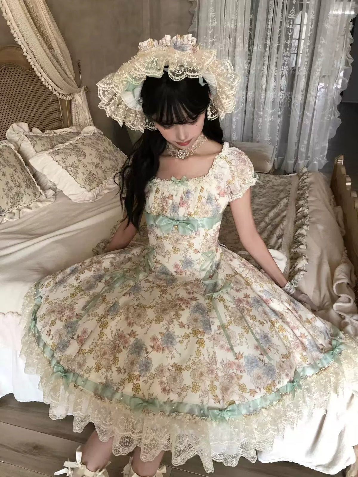 【受注予約~10/6】月下香 ワンピース【sara bell】