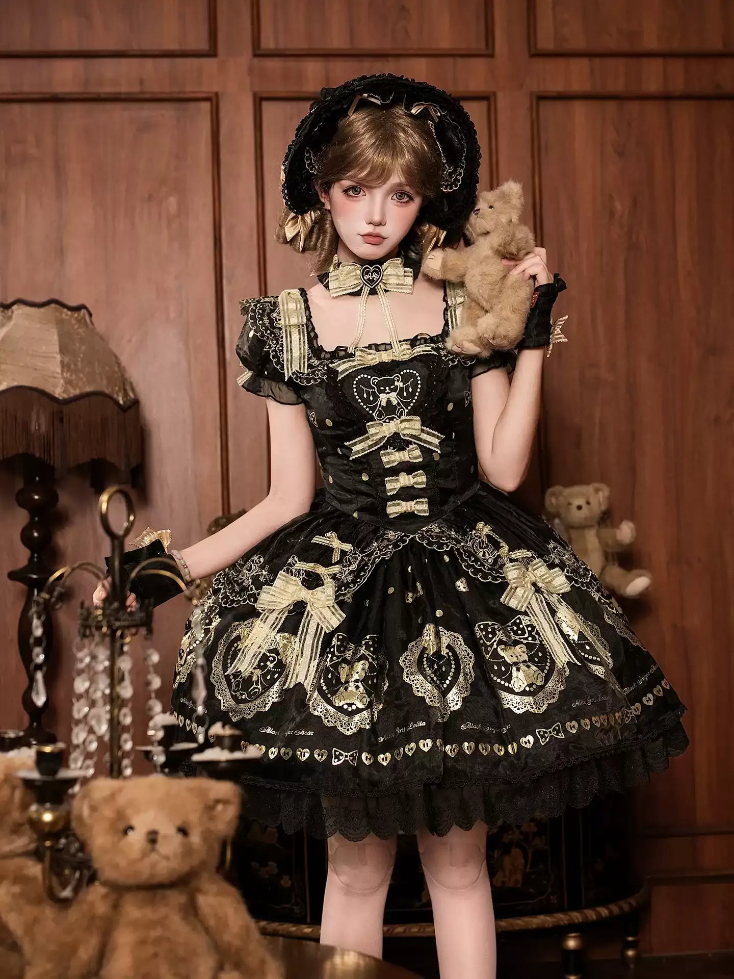 【受注予約~7/28】Brown Sugar Bear ワンピース【Alice Girl】