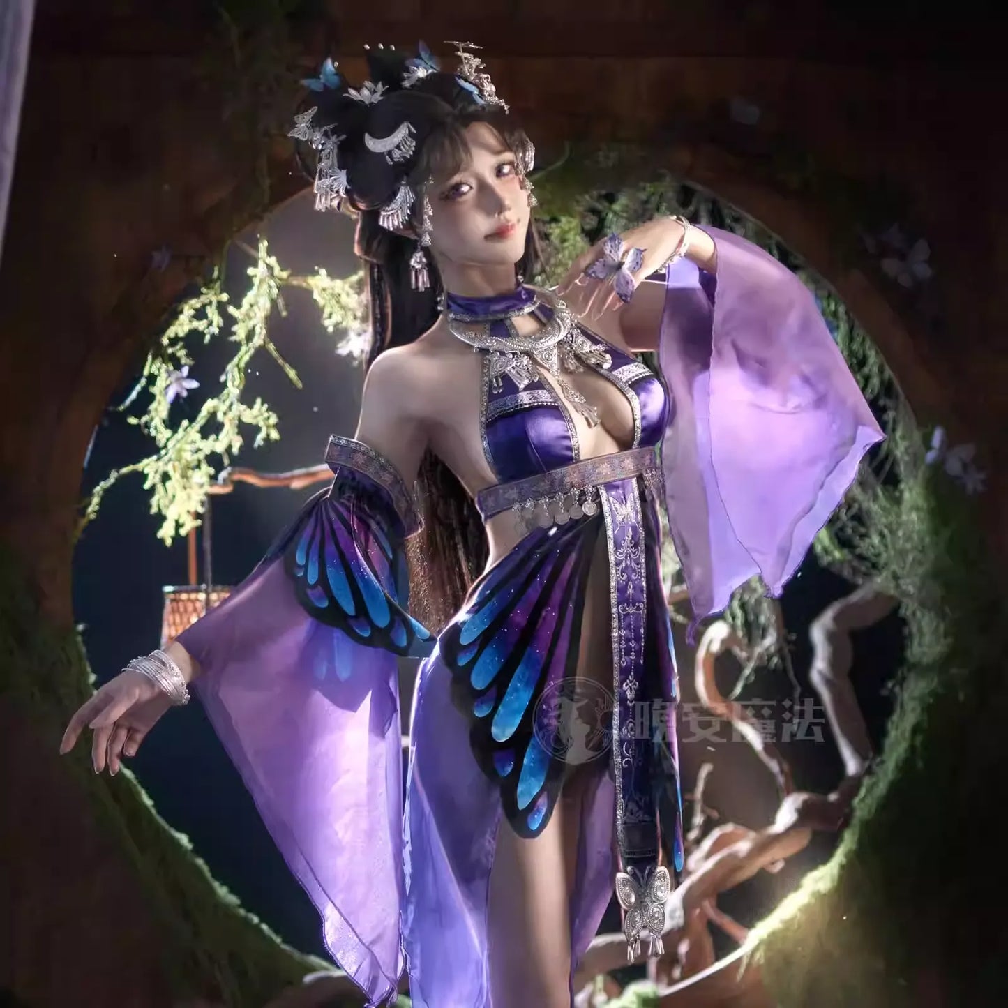 闇夜の蝶 ランジェリーセット【晚安魔法】