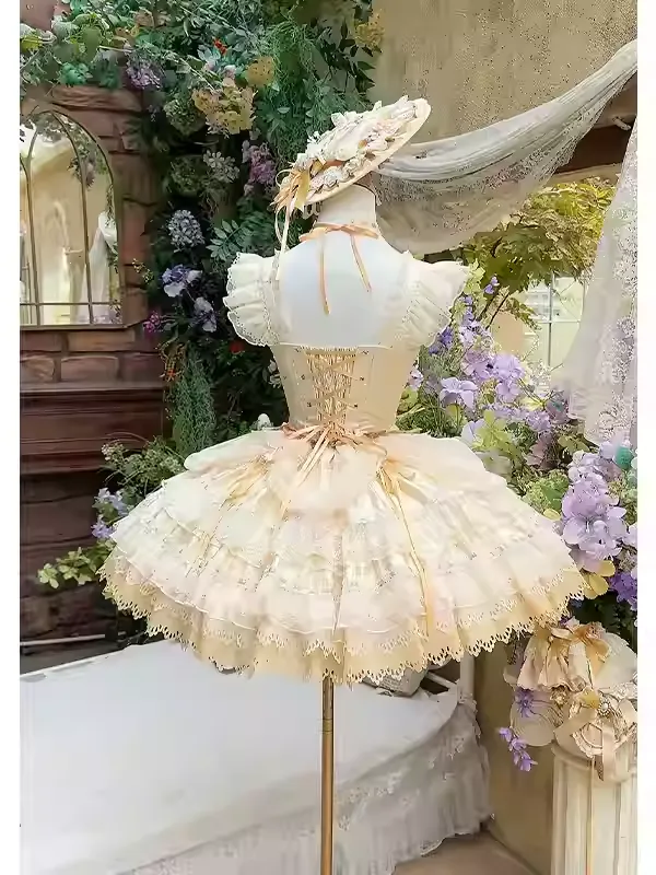 【受注予約~4/5】Lily・Bluebell・LittleYellow・LittleRose ジャンパースカート【咩耶】