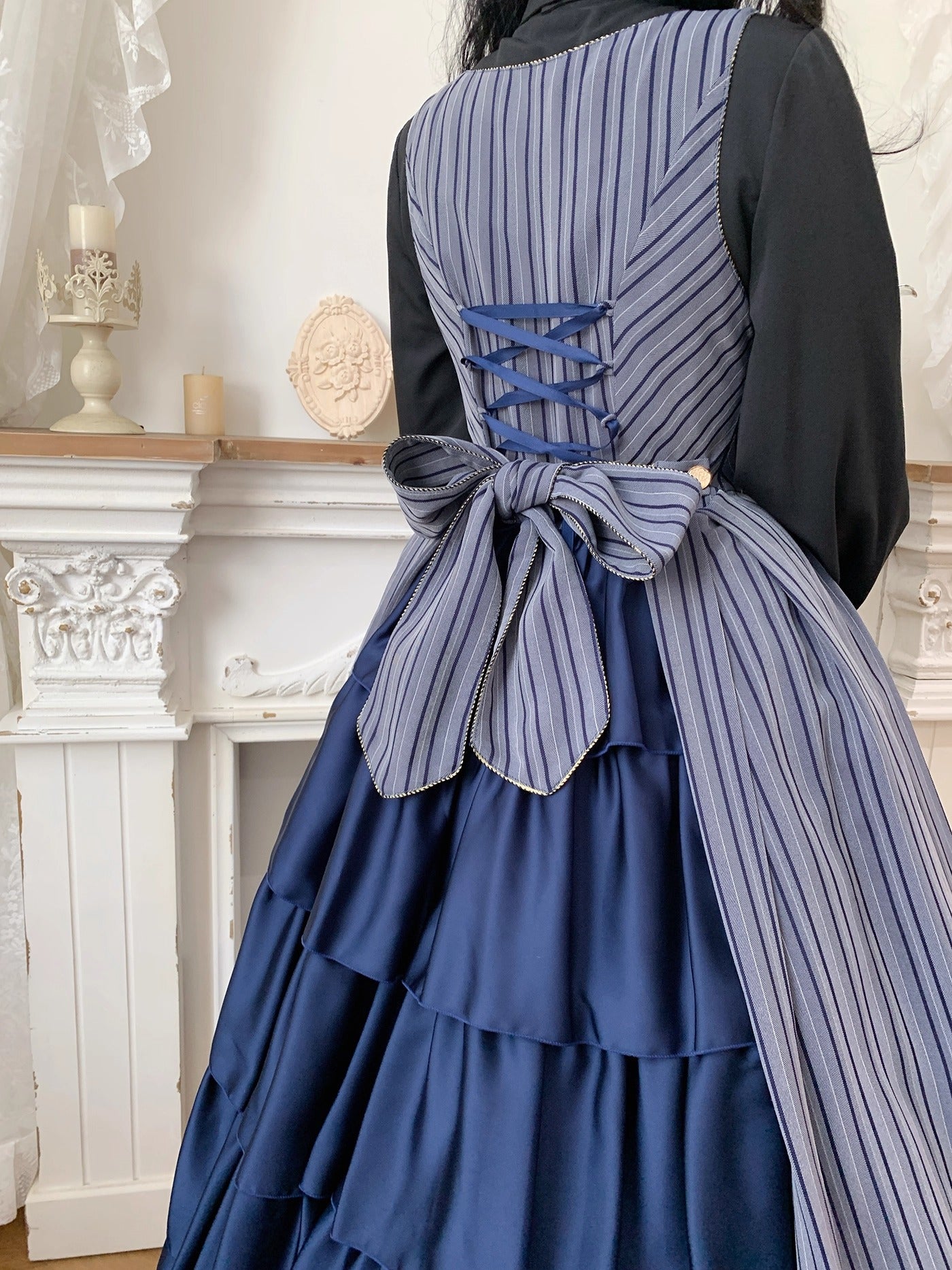 【受注予約~10/28】Bright Moon ジャンパースカート(ストライプ・タイプ2)【Little Dipper】