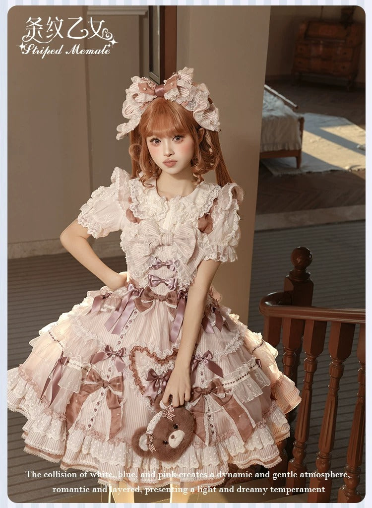 【受注予約~8/3】Striped Maiden ワンピース・ジャンパースカート・ブラウス【花与珍珠匣】