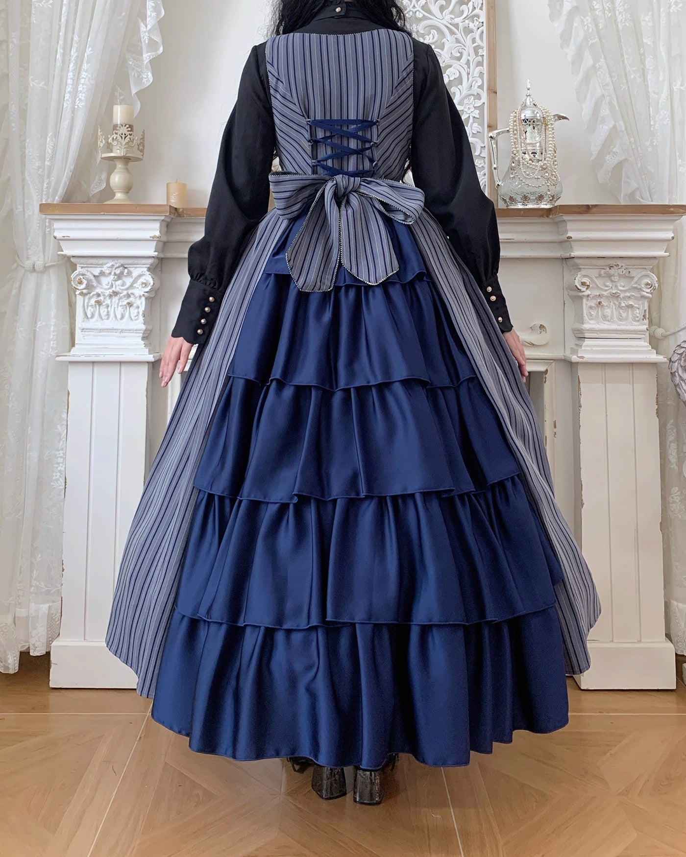 【受注予約~10/28】Bright Moon ジャンパースカート(ストライプ・タイプ2)【Little Dipper】