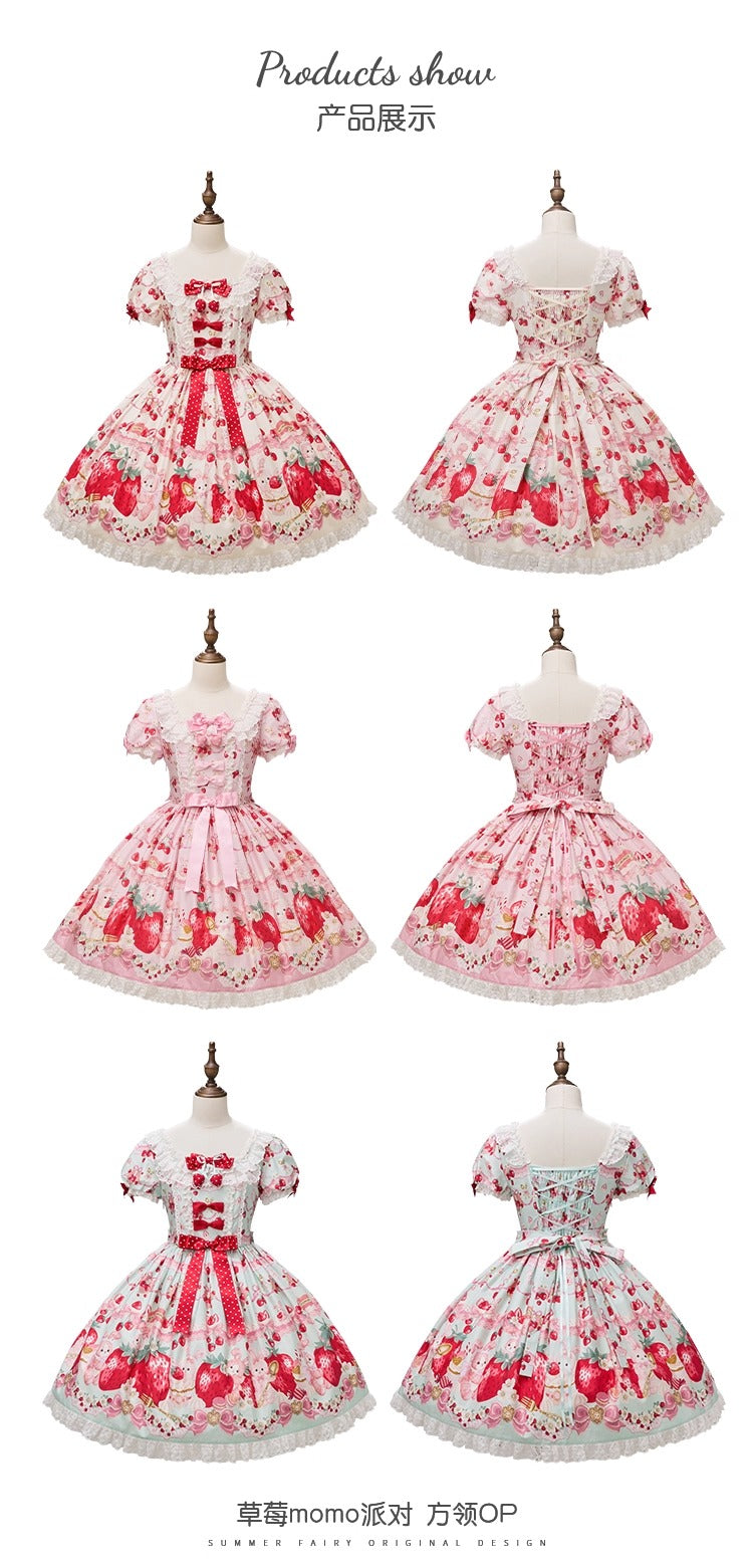 【受注予約~8/28】Strawberry momo Party ワンピース【仲夏物語】