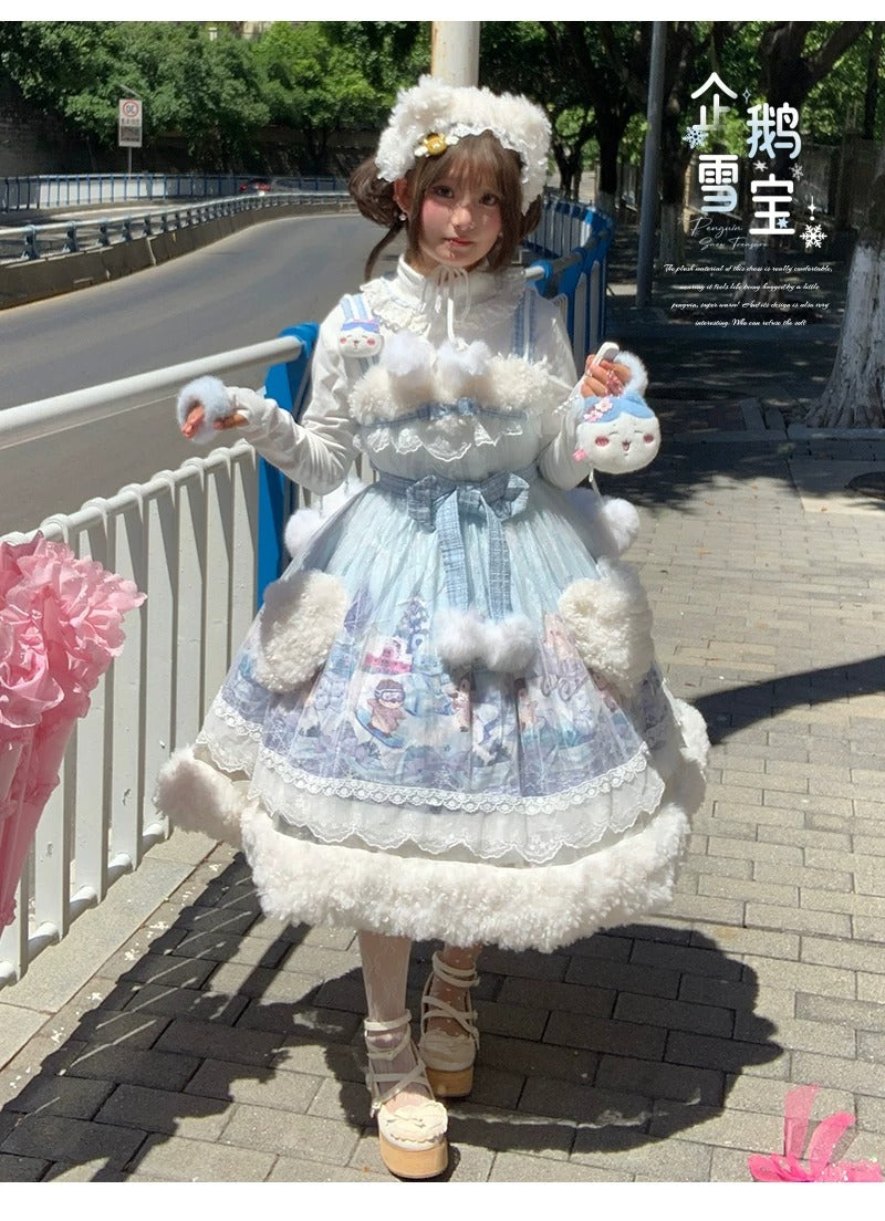 【受注予約~10/12】Penguin Snow Baby ジャンパースカート・インナートップス【Lineball Cat】