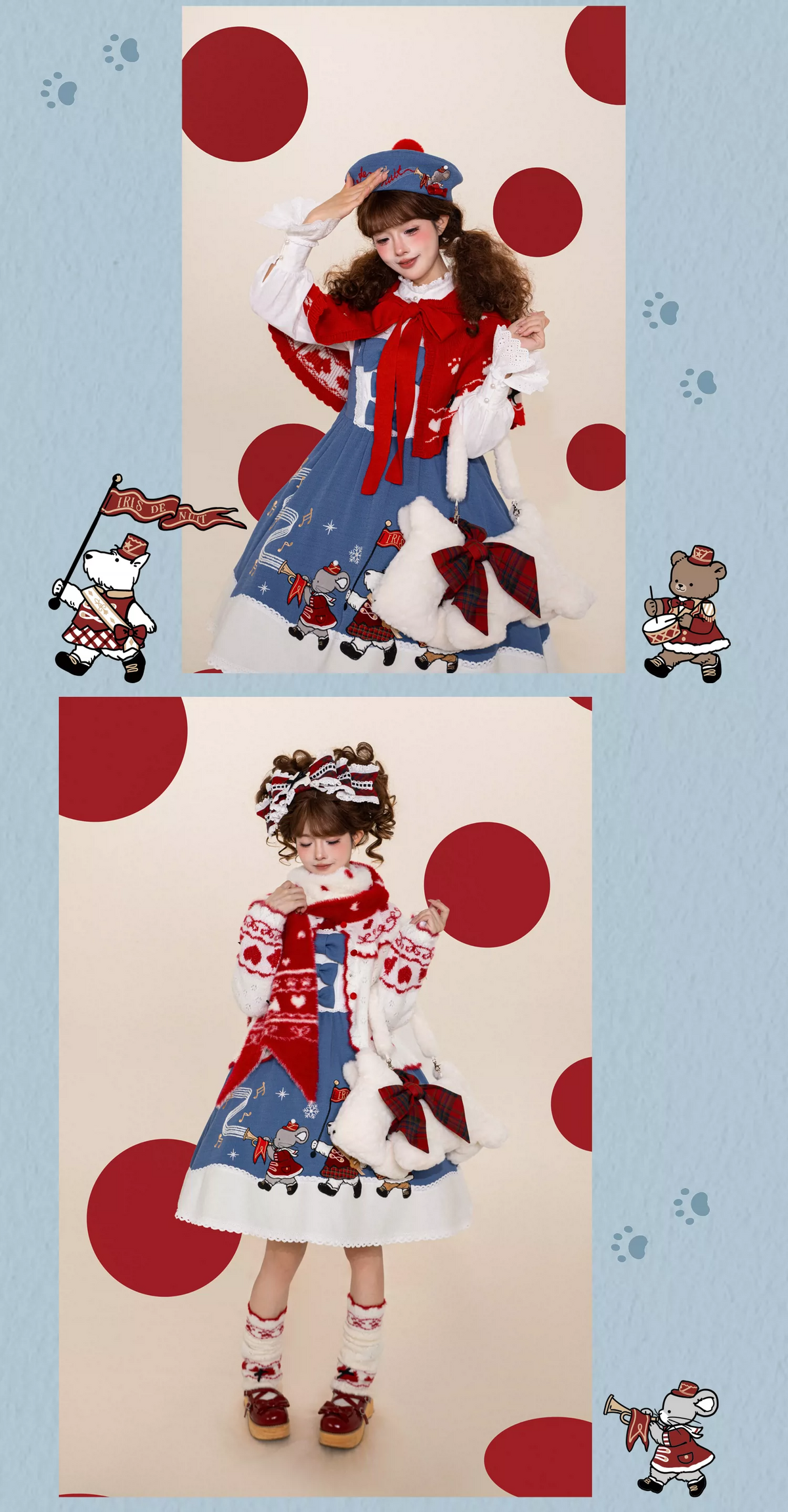 【受注予約~10/14】Puppy and WoolBall 2026ver. ジャンパースカート・サロペット【iris de nuit】