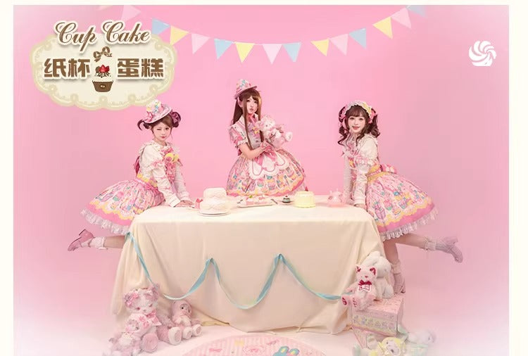 【受注予約~1/26】CupCakes ワンピース(プリントver.)【花与珍珠匣】