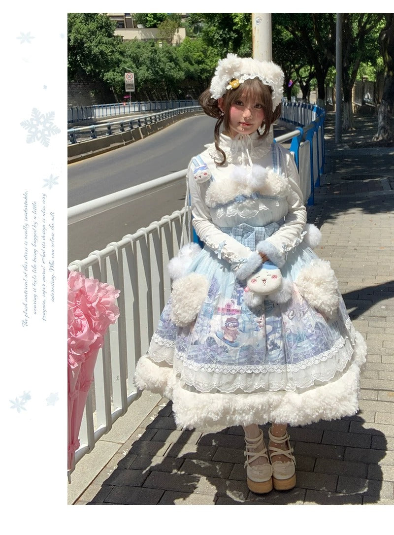 【受注予約~10/12】Penguin Snow Baby ジャンパースカート・インナートップス【Lineball Cat】