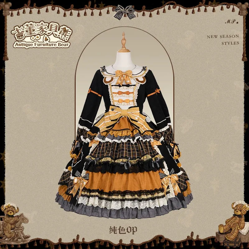 【受注予約~9/8】Antique Furniture Bear ワンピース・ジャンパースカート・ブラウス【Melliflorpearl】