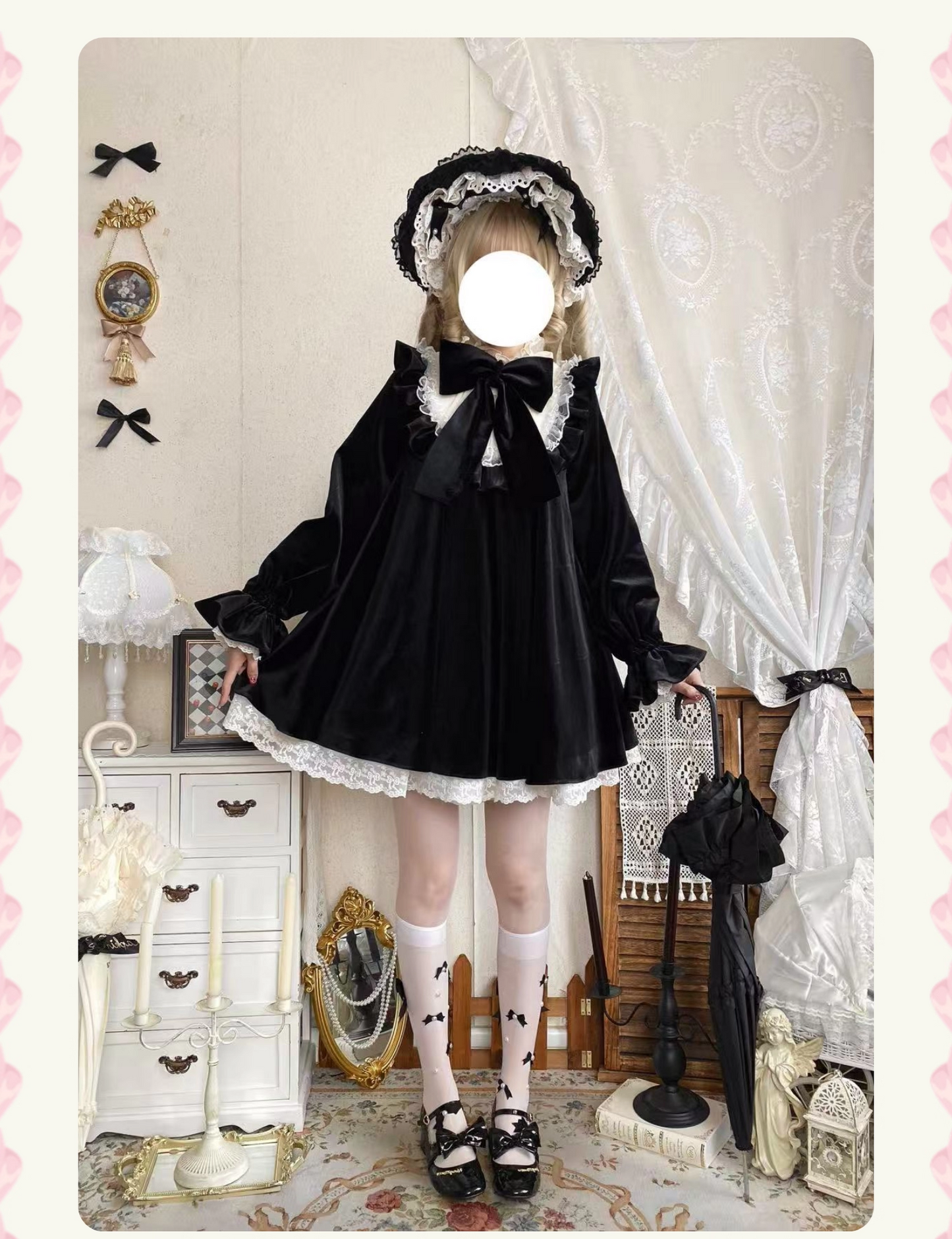 【受注予約~1/25】Dolls Aラインワンピース・ハット・ドロワーズセット【signorina】