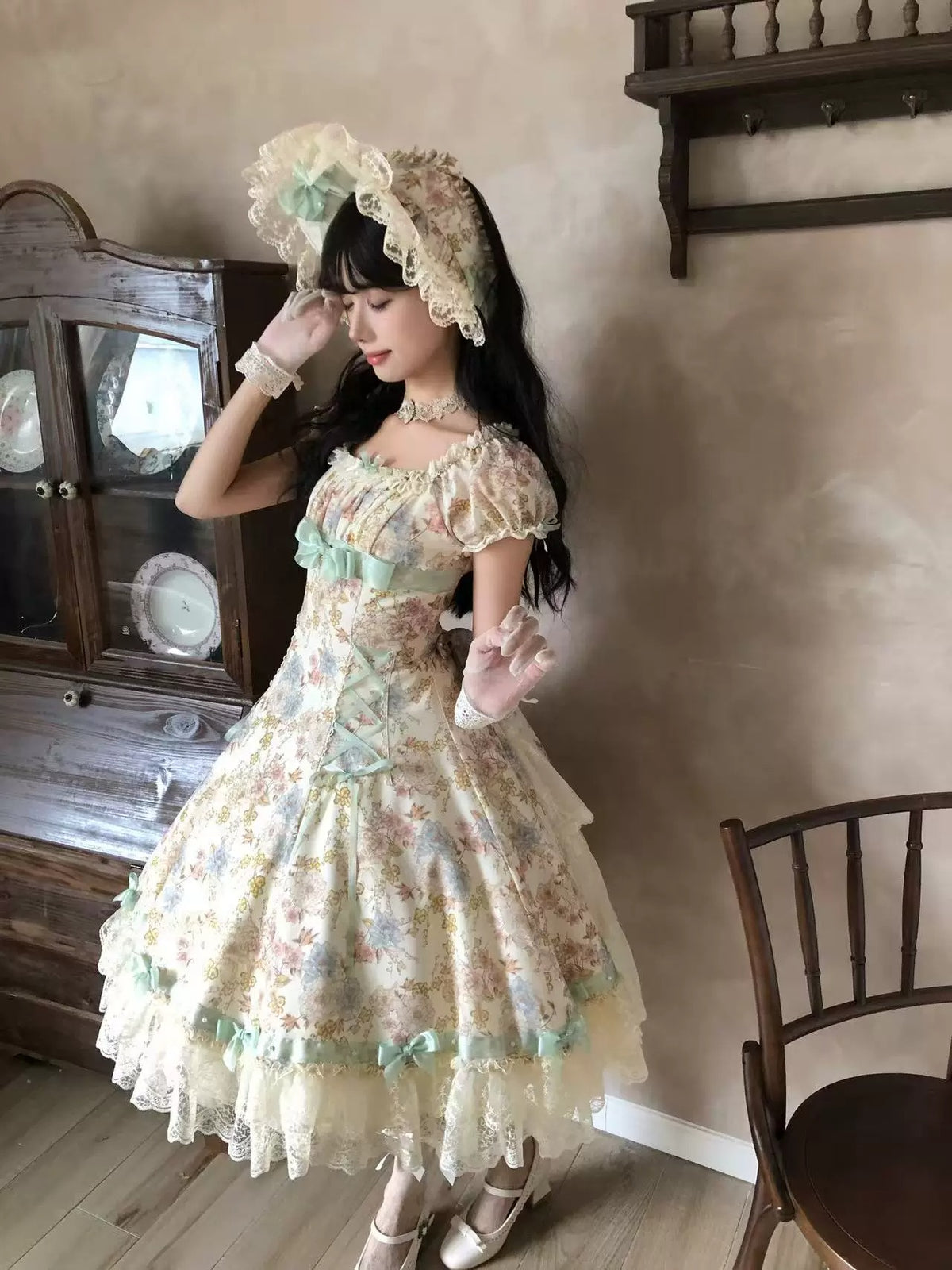 【受注予約~10/6】月下香 ワンピース【sara bell】