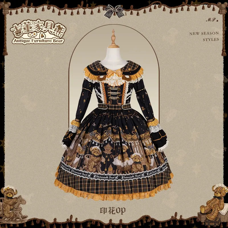 【受注予約~9/8】Antique Furniture Bear ワンピース・ジャンパースカート・ブラウス【Melliflorpearl】