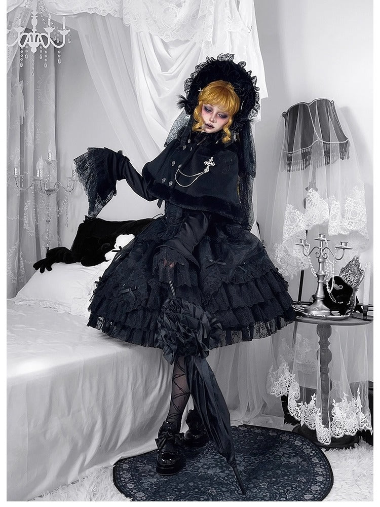 【受注予約~12/8】Black Mist Feast ブラウス・ケープ【双生小熊】