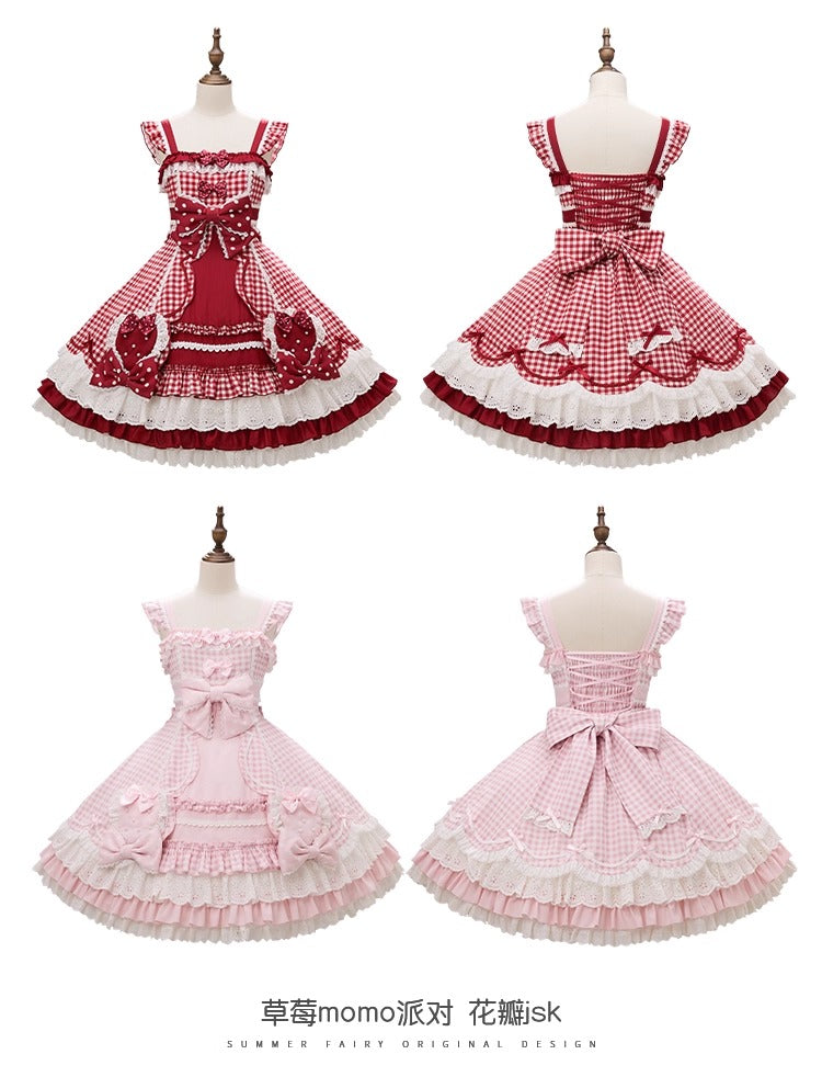 【受注予約~8/28】Strawberry momo Party ジャンパースカート【仲夏物語】