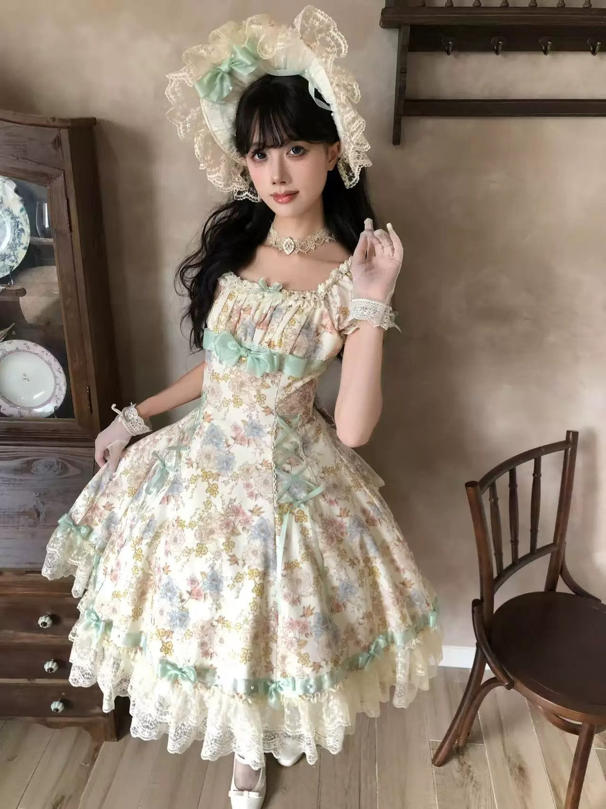 【受注予約~10/6】月下香 ワンピース【sara bell】