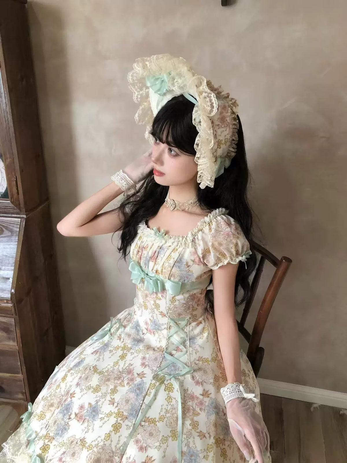 【受注予約~10/6】月下香 ワンピース【sara bell】