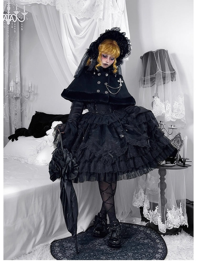 【受注予約~12/8】Black Mist Feast ブラウス・ケープ【双生小熊】