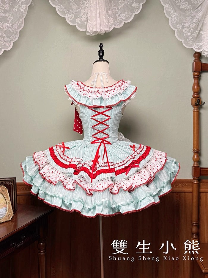 【受注予約~9/25】Eat Cake ジャンパースカート【双生小熊】