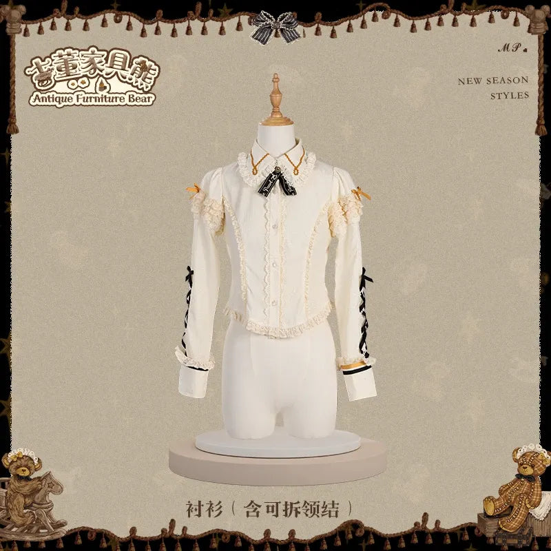 【受注予約~9/8】Antique Furniture Bear ワンピース・ジャンパースカート・ブラウス【Melliflorpearl】