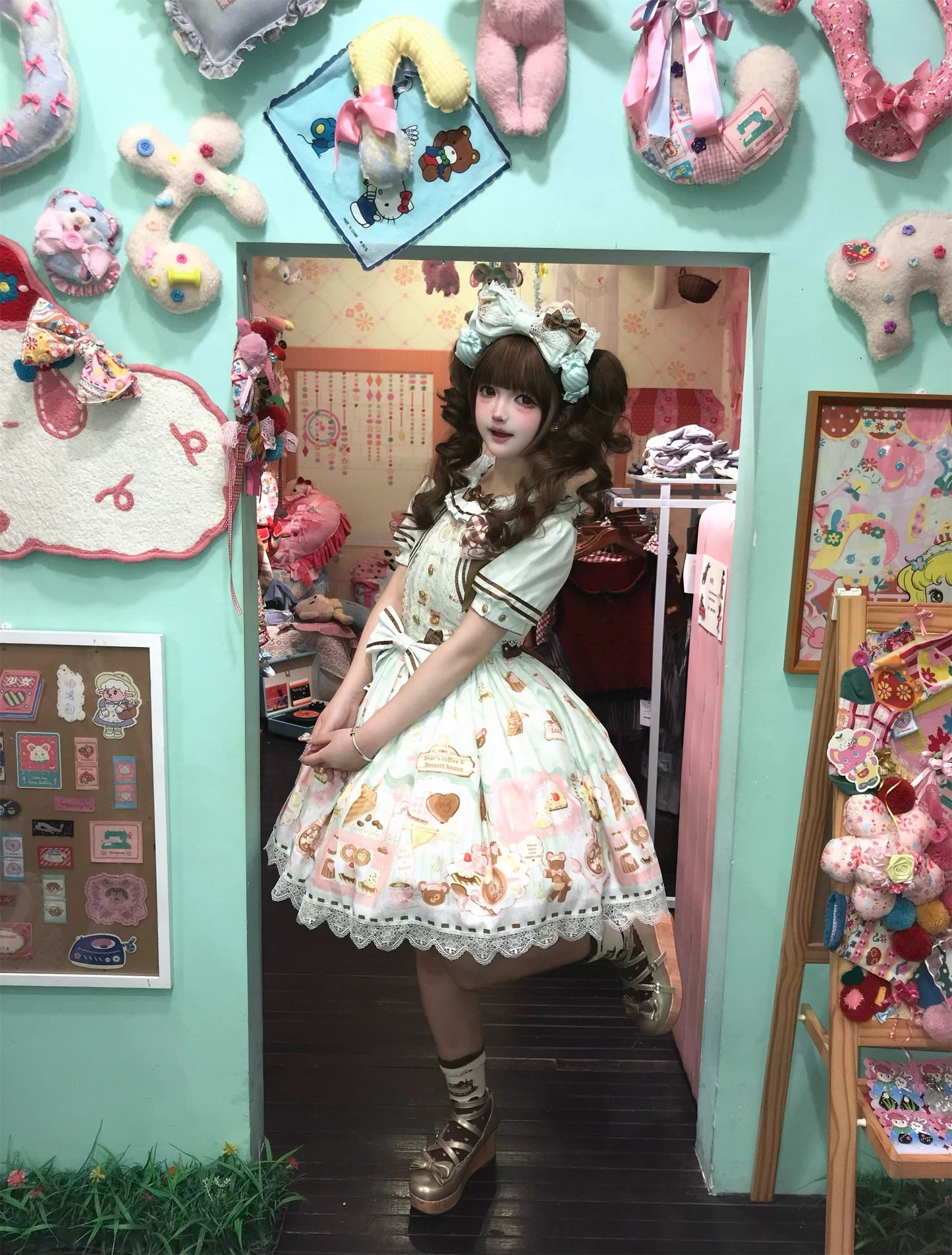 【受注予約~6/11】ドリームカフェ ワンピース【babyblue】