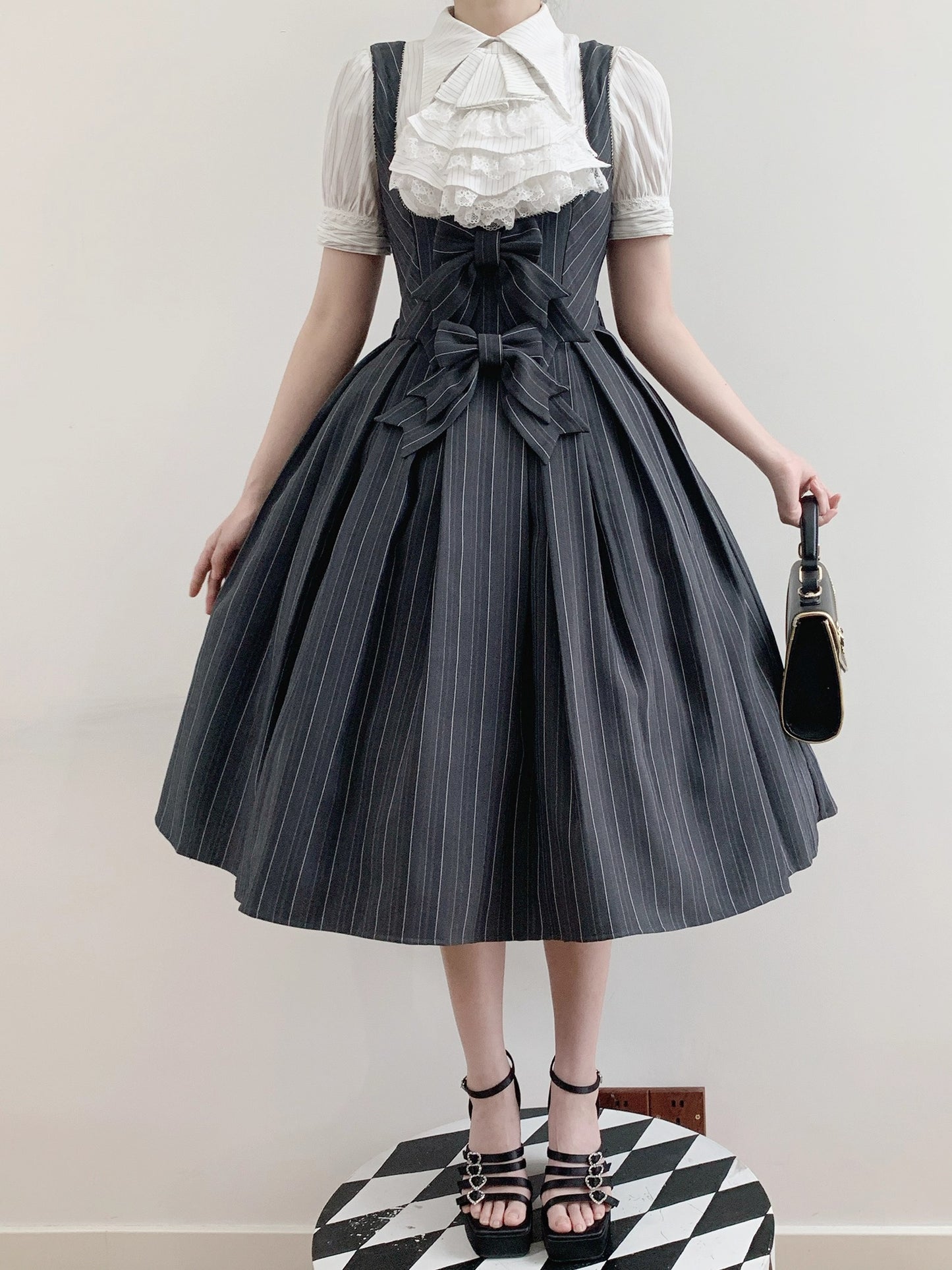 【受注予約~10/28】Bright Moon ジャンパースカート(ストライプ・タイプ1)【Little Dipper】