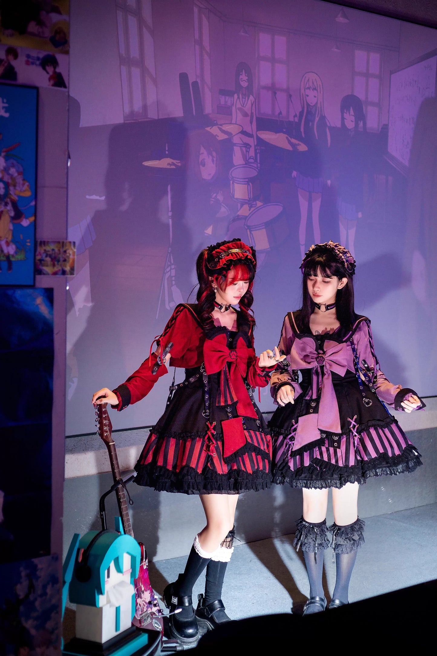 【受注予約~10/6】水色キャット フルセット(レッド・パープル)【Sakura】