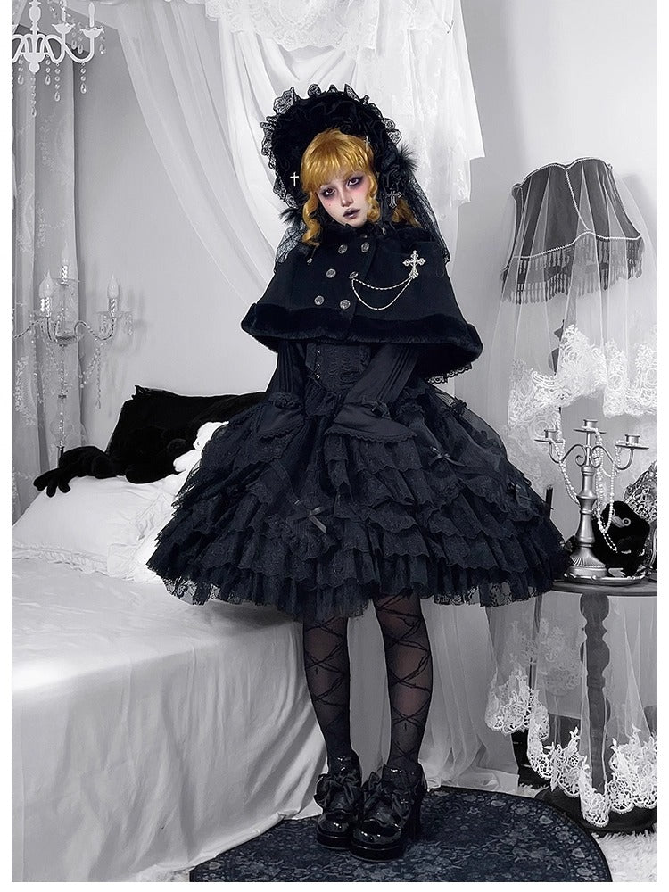 【受注予約~12/8】Black Mist Feast ブラウス・ケープ【双生小熊】