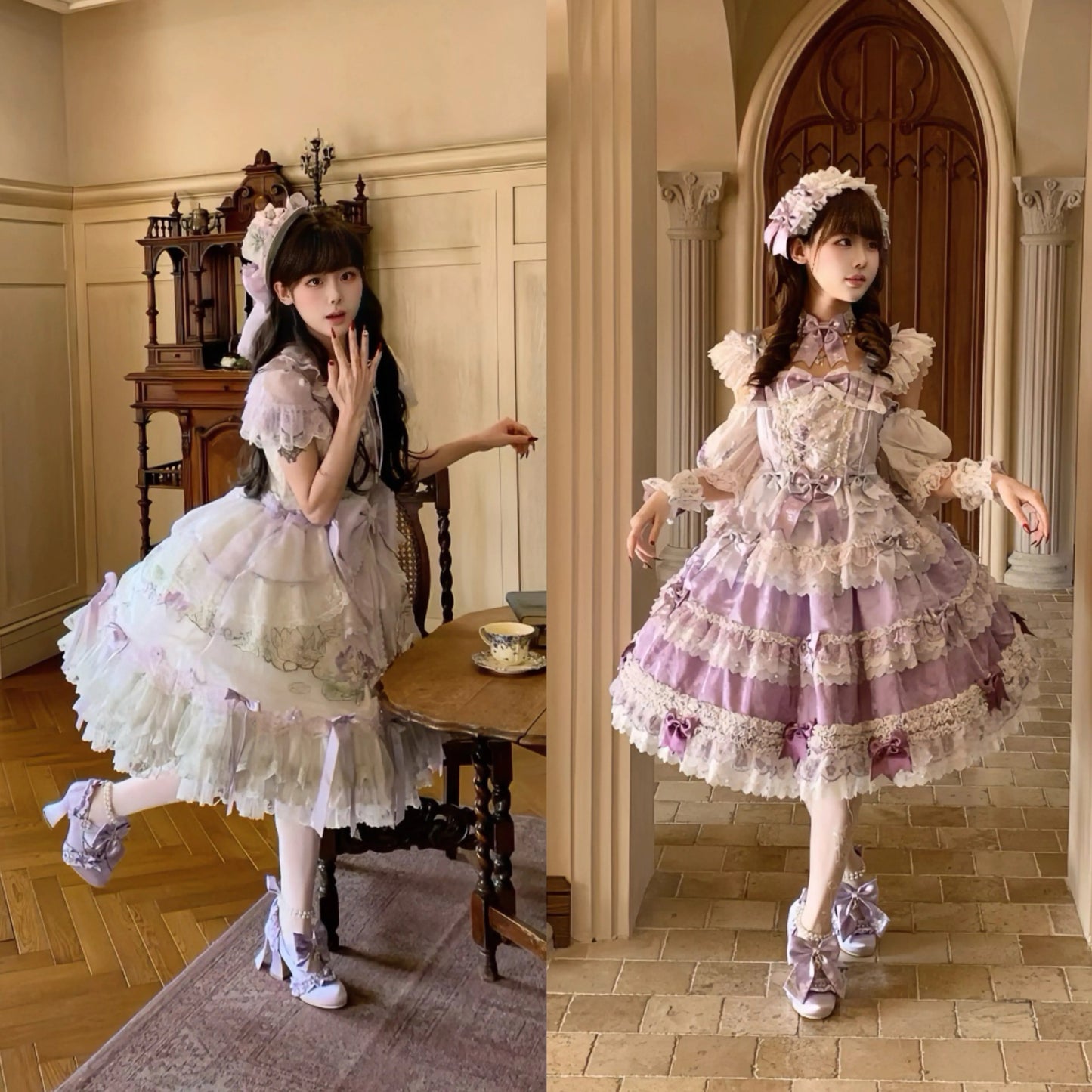 【受注予約~4/27】Ribbon Sonata ヒールパンプス【Aimee】