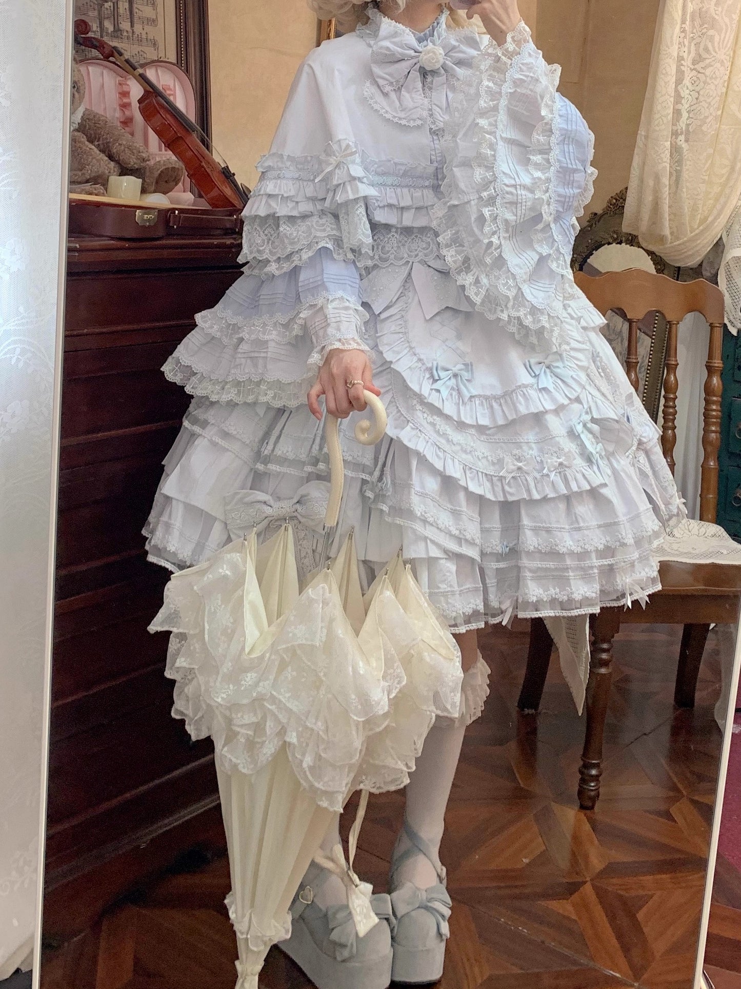 【受注予約~10/13】Hybrid Moonlight Doll 2.0 ブラウス・ジャンパースカート・ケープセット【Lost Aqua】