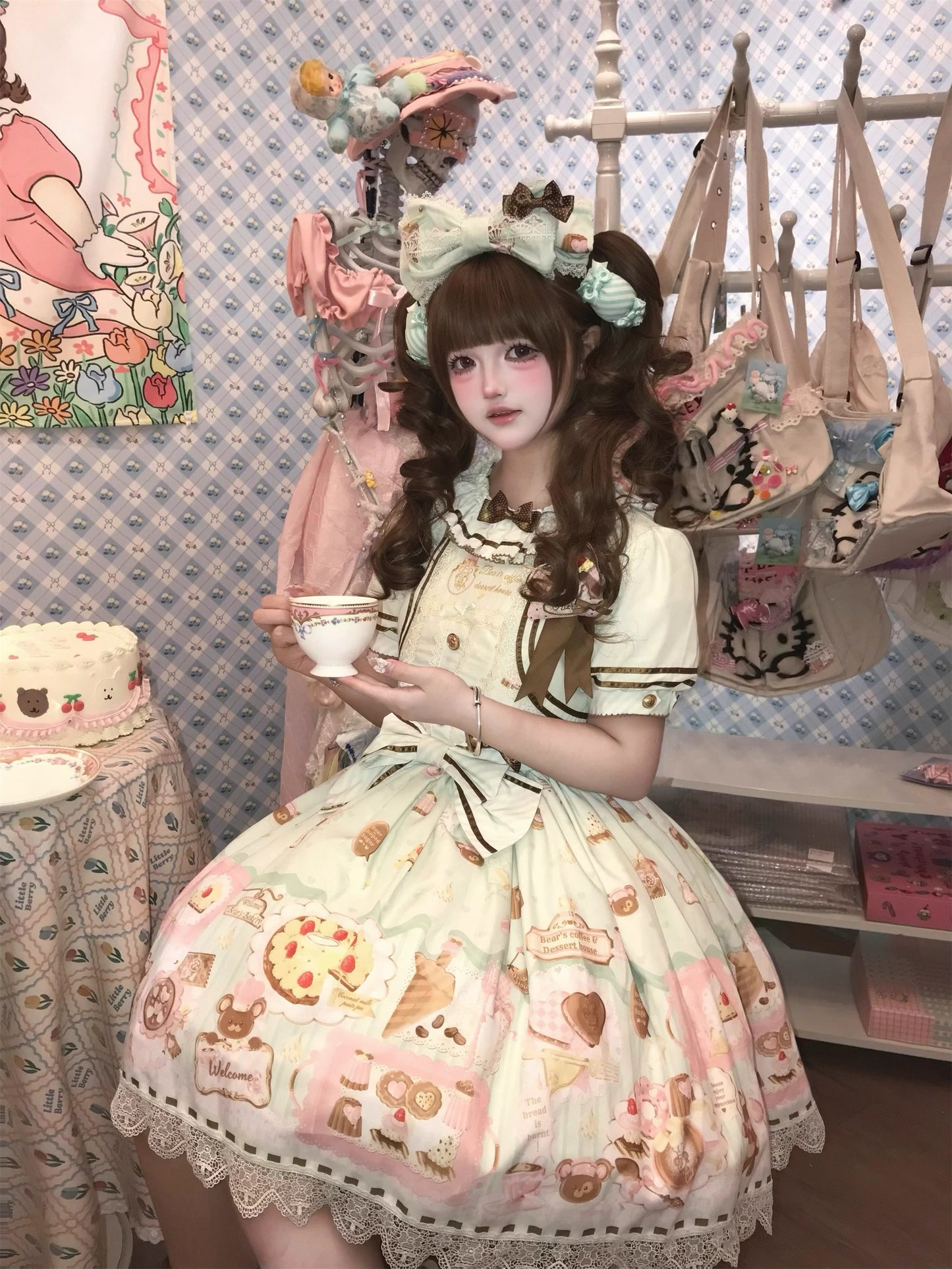 【受注予約~6/11】ドリームカフェ ワンピース【babyblue】