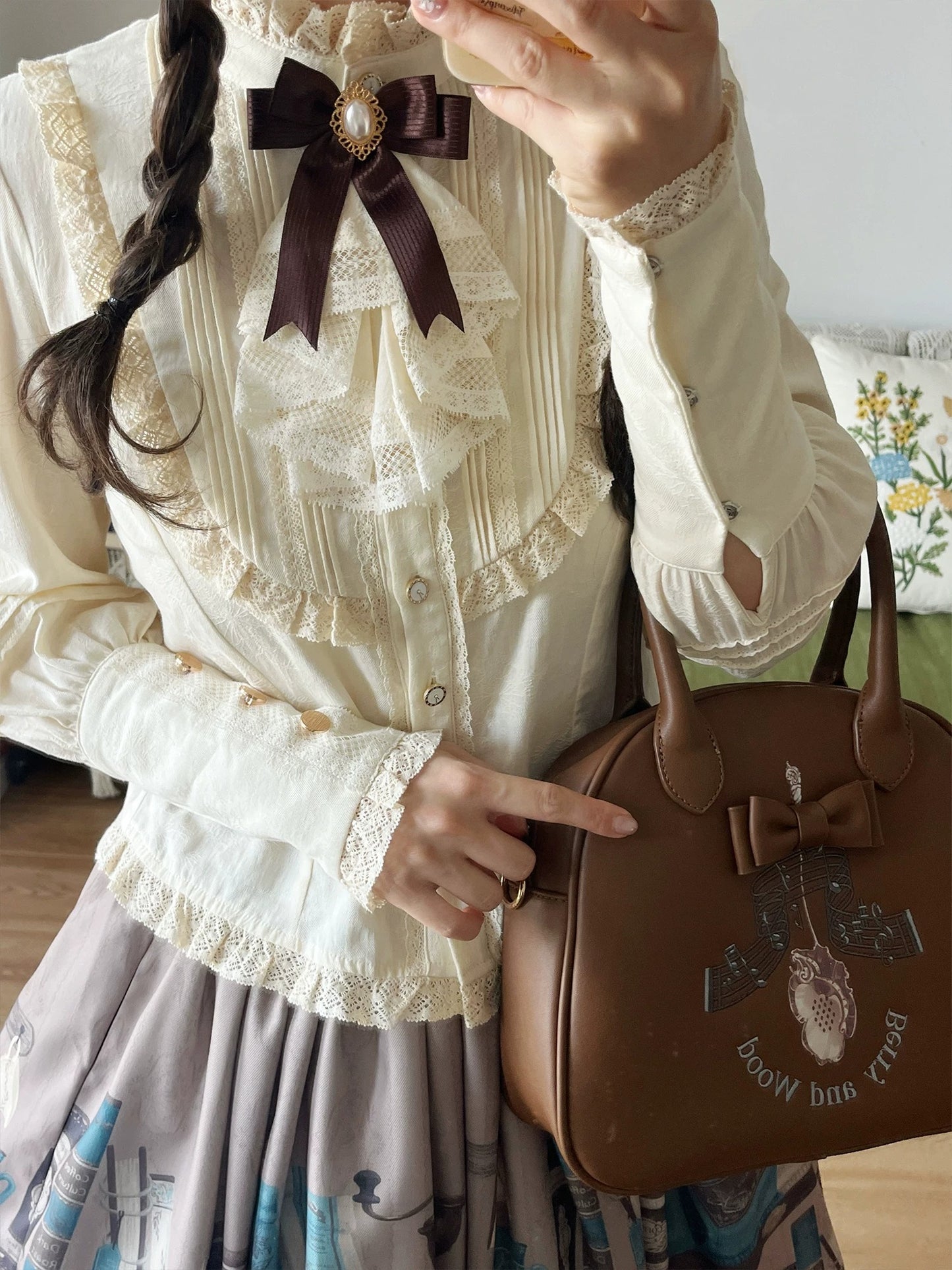 【受注予約~7/23】Coffee Bookshelf ブラウス・ベスト・スカート【DreamWhale】