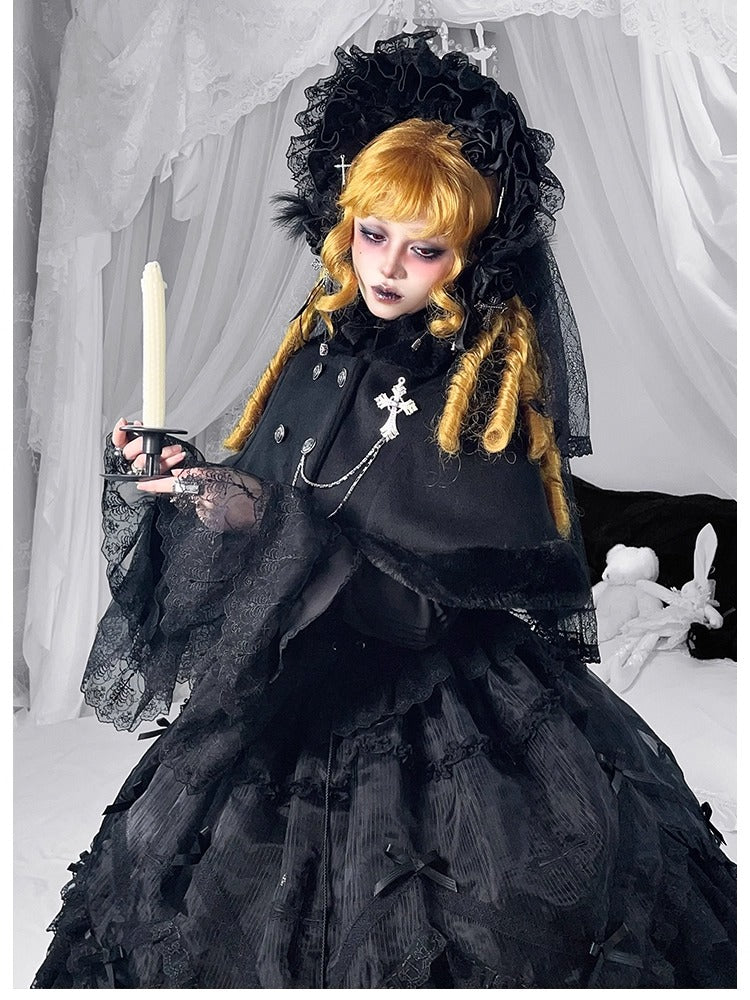 【受注予約~12/8】Black Mist Feast ブラウス・ケープ【双生小熊】