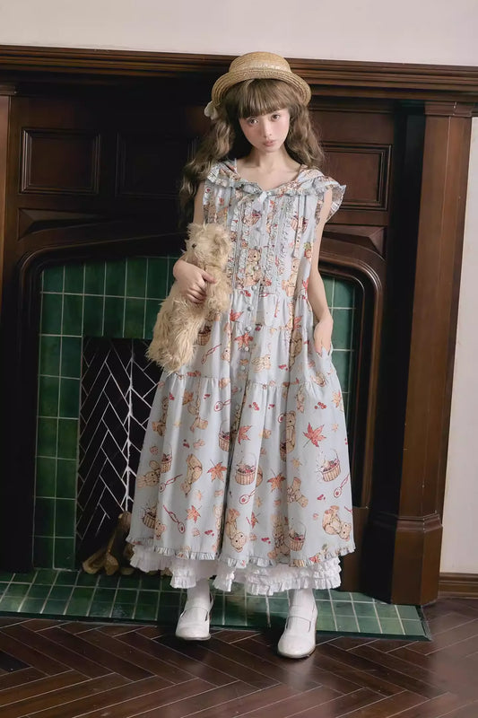 【受注予約~3/30】Autumn Rabbit and Bear SP ジャンパースカート【Spring Flower Language】