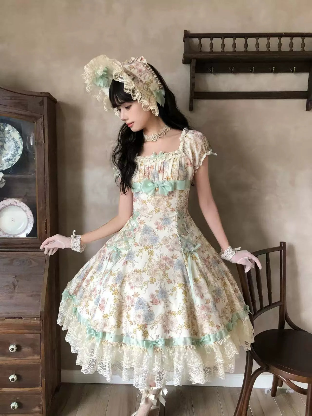 【受注予約~10/6】月下香 ワンピース【sara bell】